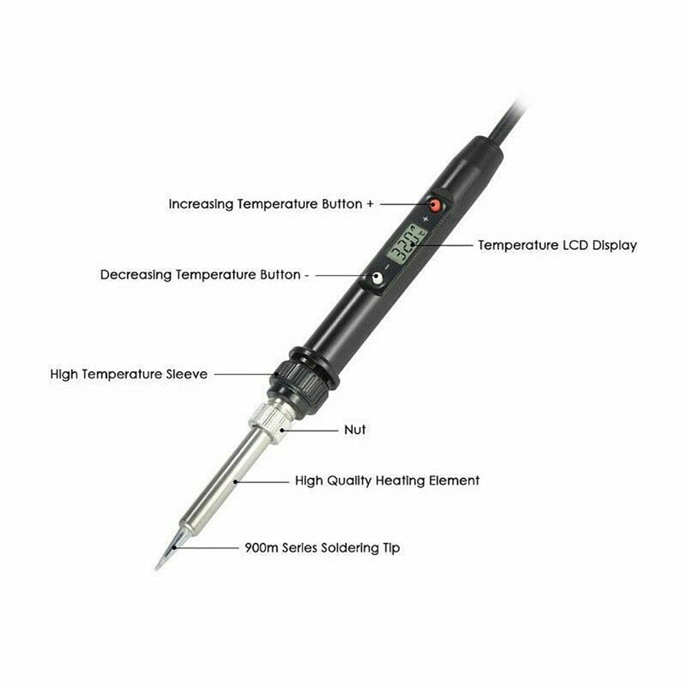 80W Electric Soldering Iron Digital Display Adjustable Temperature Welding Tool For Shed Building