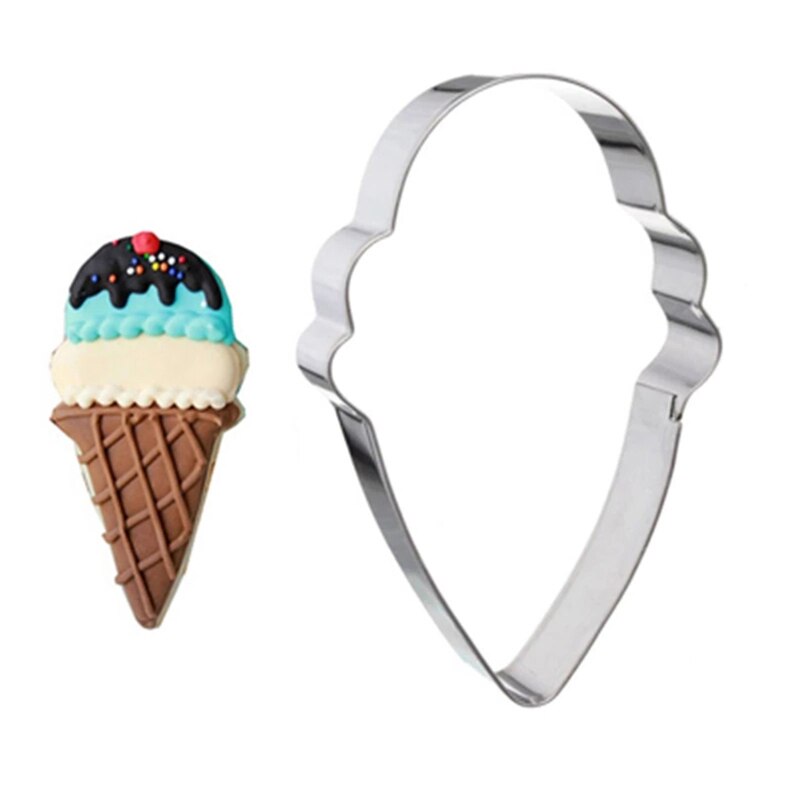 Ice Cream Shaped Cake Stencil Kitchen Cupcake Decoration Template Mold Biscuit Cookie Cutter Baking Fondant Tools Bread Cutter