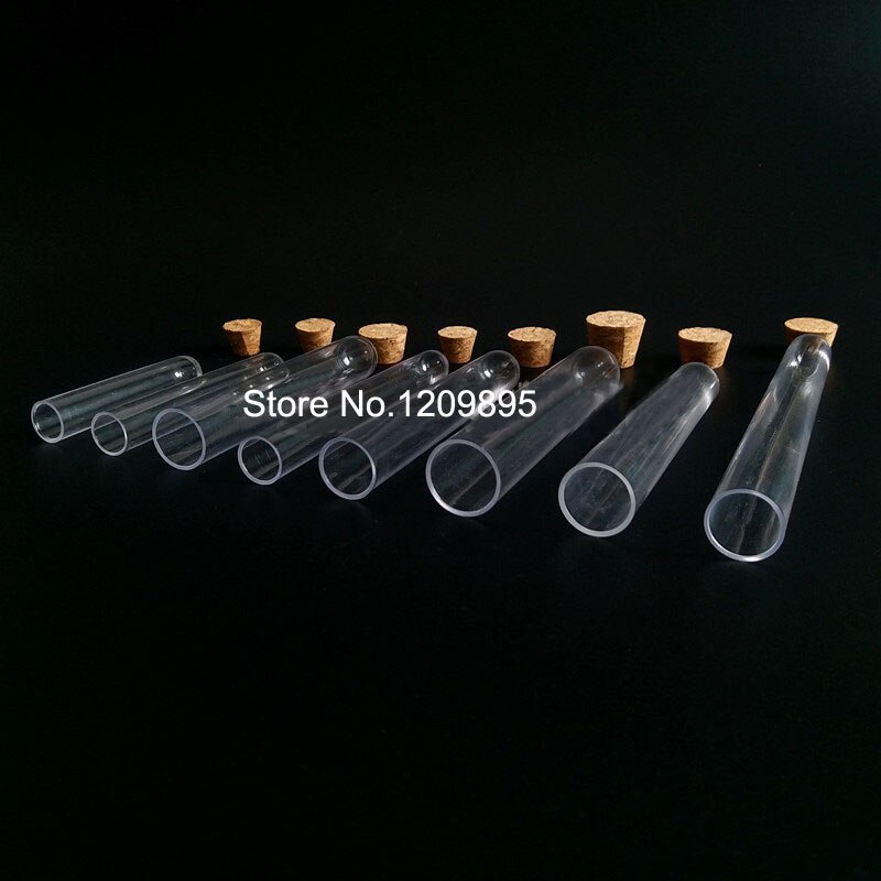 100 st/förpackning 12*60mm st 4ml rundbottnat plastprovrör med kork bröllop hård transparent flaska lab