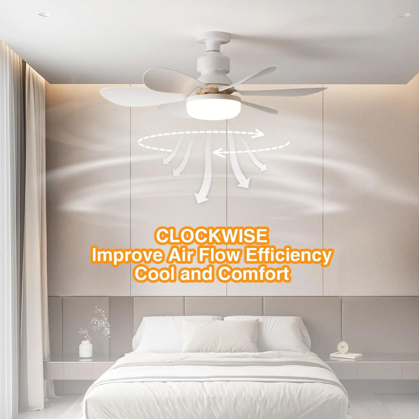 IRALAN-ventilador de techo moderno con luz, lámparas LED E27 con control remoto para habitación, sala de estar, dormitorio, cocina, uso doméstico