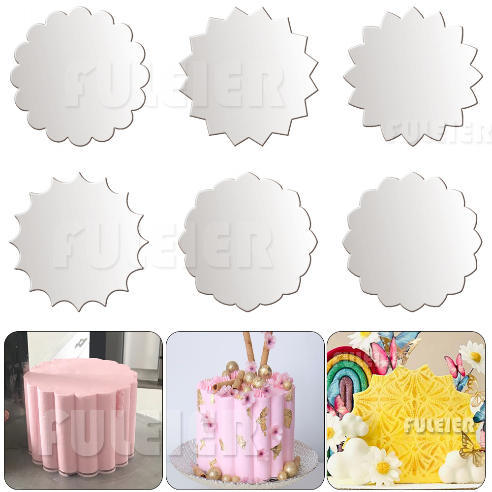 2Pcs Blume Form Acryl Kuchen Discs DIY Kunst Blank Board Kuchen Werkzeug Buttercreme Glättung Kuchen Dekorieren Werkzeug Backen Pan tablett