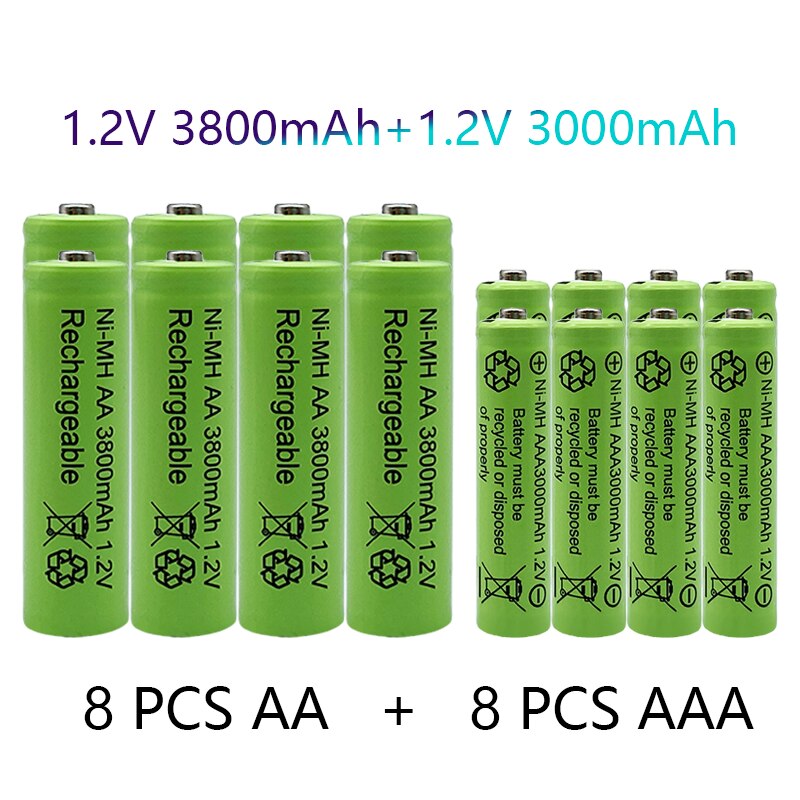 1.2v aa 3800 mah ni-mh- -mh 1.2 v + 3000 -batterie