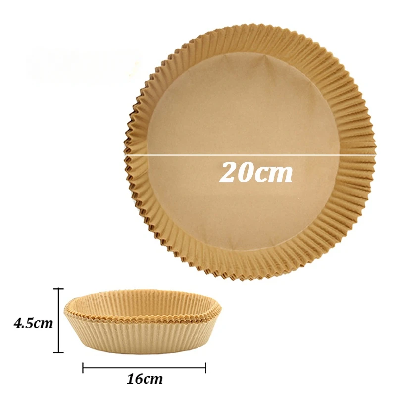 Plateau d'ustensiles de cuisson en papier jetable pour friteuse à Air, tapis antiadhésif, revêtement résistant à l'huile, tampon de Barbecue pour four de cuisine, 50/100 pièces: Option14 / jaune clair