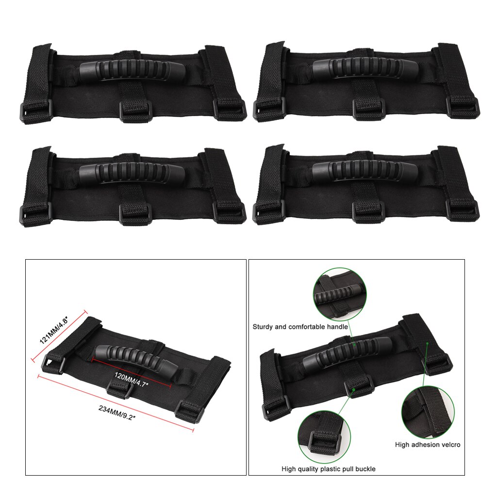 4x Roll Bar Grab Handles Fit for Jeep Wrangler YJ TJ JK JL Gladiator JT