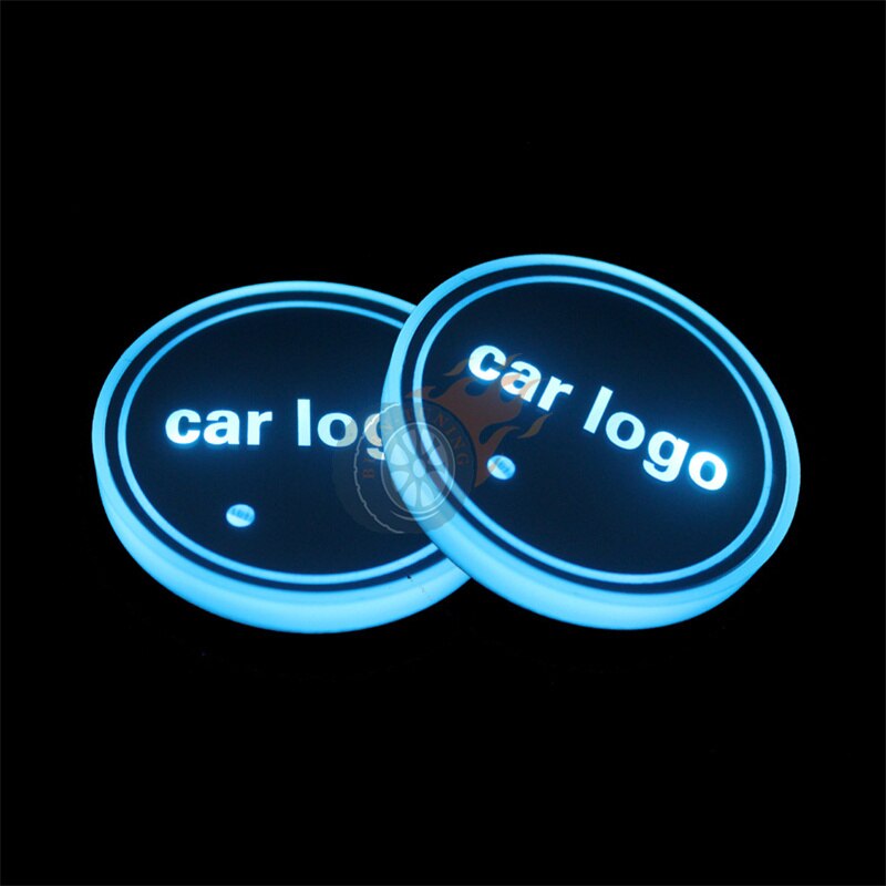 Alfombrilla LED para portavasos de coche, accesorio para BMW 320i, 330i, F30, E90, E92, F10, F90, G30, 525i, G20, G01, Alpina, 7 colores, 2 uds.: 2X M