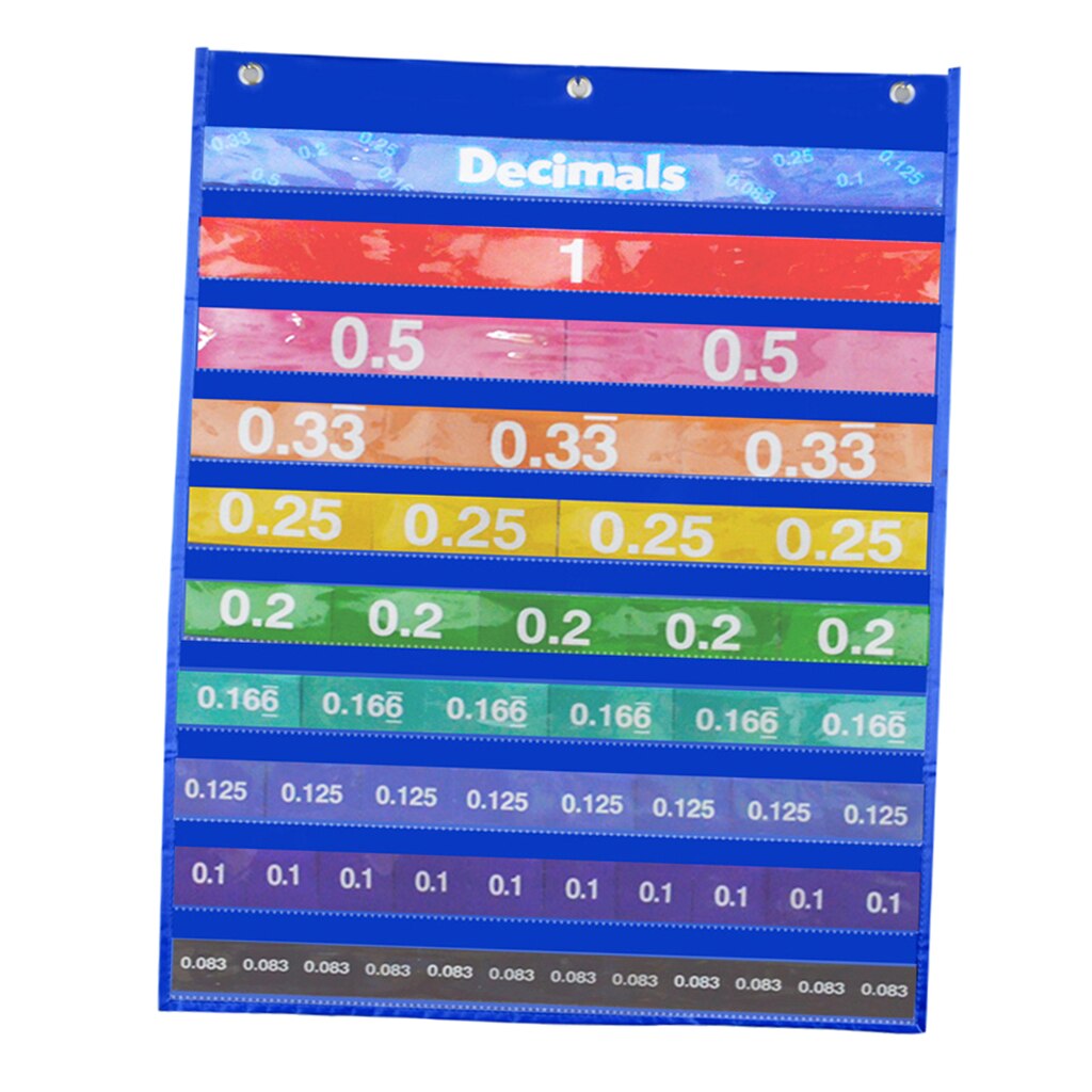 1Set Fraction Tiles Educational Resources Decimal Chart Isometric Double-Sided Elementary Learning