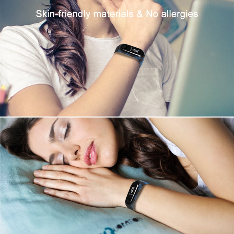 For Xiaomi Mi Band 4 strap camouflage silicone wrist strap replacement Strap for xiaomi mi band 3/4 smart bracelet printing band