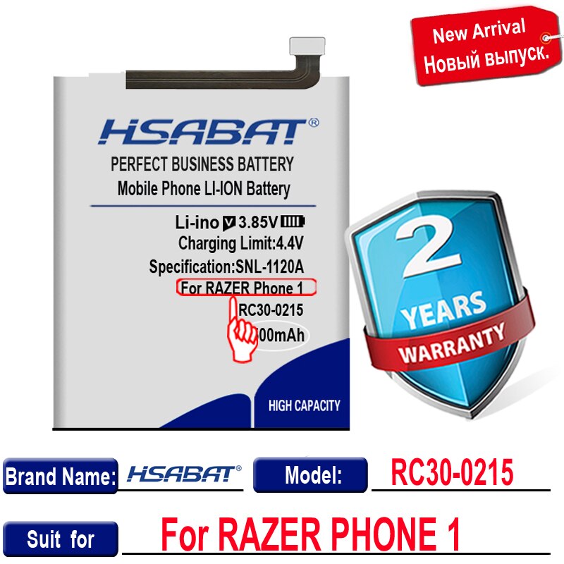 HSABAT – batterie pour RAZER phone 1 / phone 2, RC30-0215 RC30-0259 ~ 4500 mAh, 5400: RC30-0215