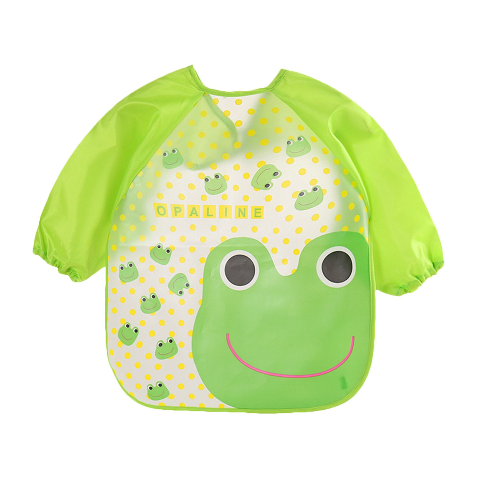 Bebê à prova dwaterproof água coverlet crianças manga longa reverso vestir roupas de jantar babador bebê comer roupas: Frog