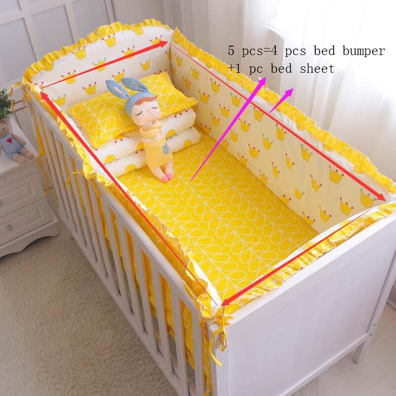 5 PCS Cartoon Baby Bed Bumper Set 120*70 CM Nordic Katoen Cot Bumper Voor Pasgeborenen Crib Kanten Cradle protector Kinderen Room Decor: A