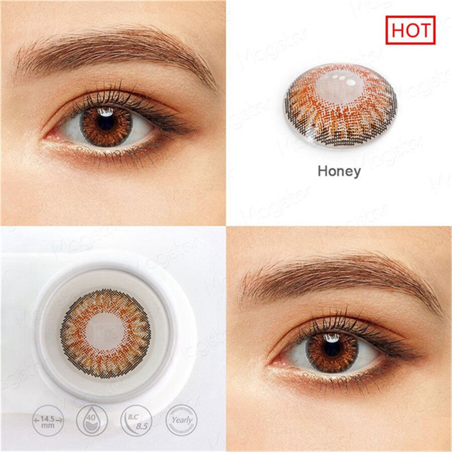 Lentillas de colores con ojos grandes para mujer, lentillas cosméticas de colores para pupila, maquillaje para de Halloween, 1 par: 2