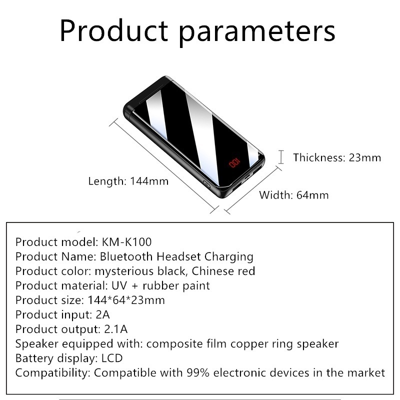 Bluetooth Headset Power Bank 30000mAh Power Externe Batterie Tragbare Schnelle Ladegerät für Alle Smartphone Iphone Ladegerät Bank
