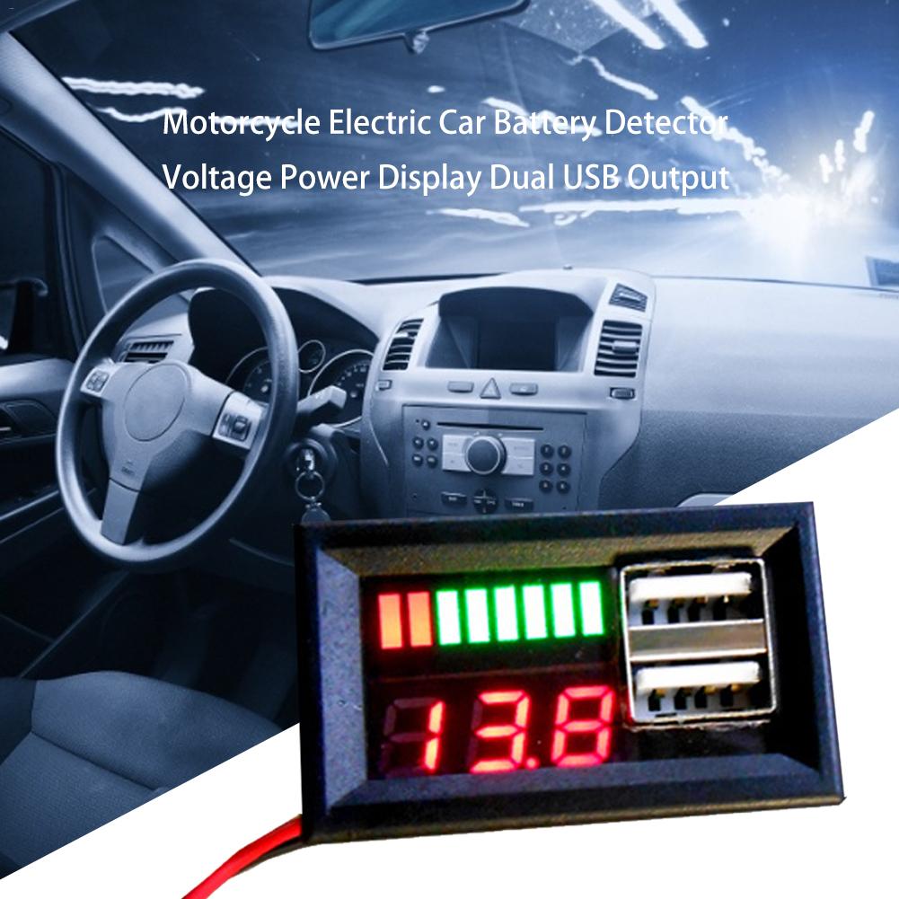 Universele Lcd Digitale Voltmeter Motorfiets Auto 5V Batterij Detector Indicator Spanningstester Monitor