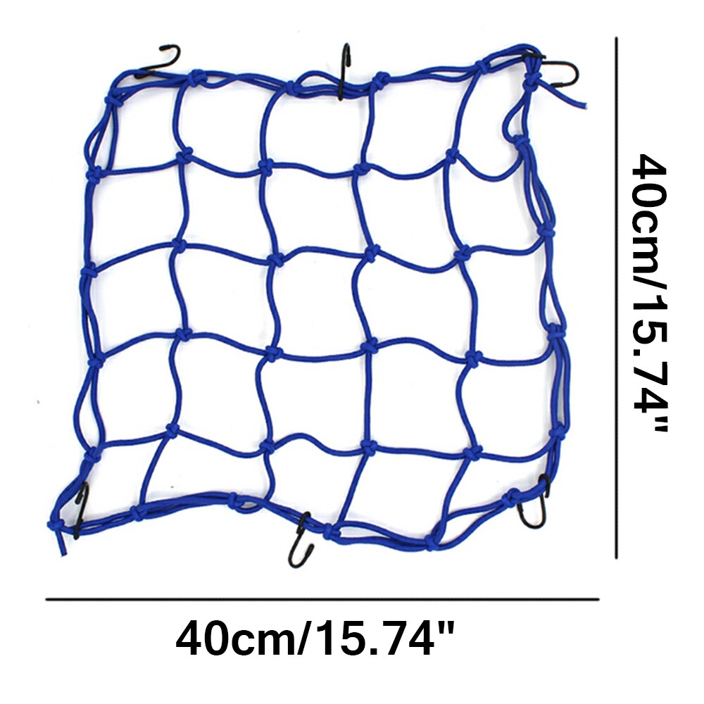 40X40Cm Bagagenet Motorhelm Mesh Opslag Motorhelm Bungee Bagage Compressie Ctorage Cargo Afwerking Netto 6 haken