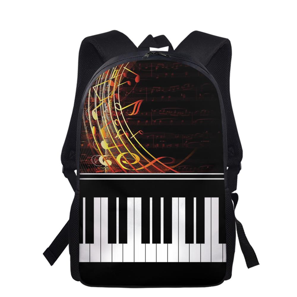 FORUDESIGNS hommes sac à dos Piano clavier avec Note de musique motif école sac à dos pour adolescents garçons filles 2 pièces/ensemble sacs à crayons: HMP1873C
