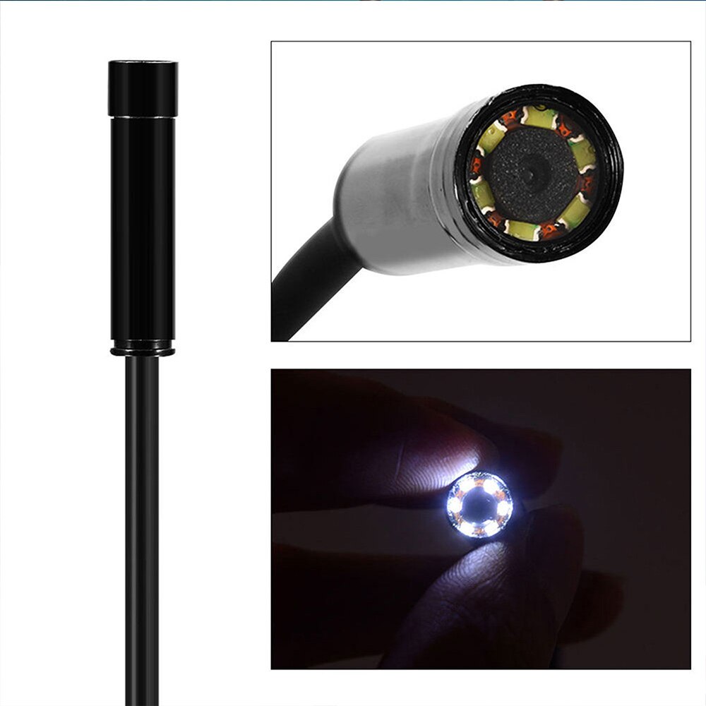Endoscope Gizcam 1 M 7 MM étanche OTG Android téléphone Endoscope Inspection USB Endoscope Tube avec 6 led serpent Mini caméras