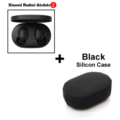 Xiaomi Redmi Airdots earphone 2 TWS Stereo Wireless earphone Voice control Bluetooth 5.0 Noise reduction Tap Control: Add Black Case