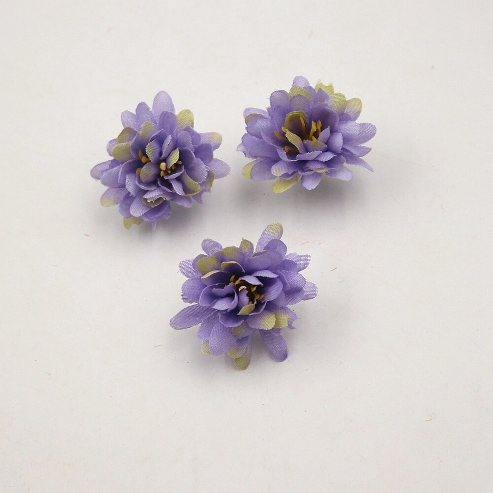 20 st 3cm sidenkonstgjord blomma nejlika blomhuvud flerfärgad valfri bröllopsscen heminredning gör-det-själv blommig: Lila
