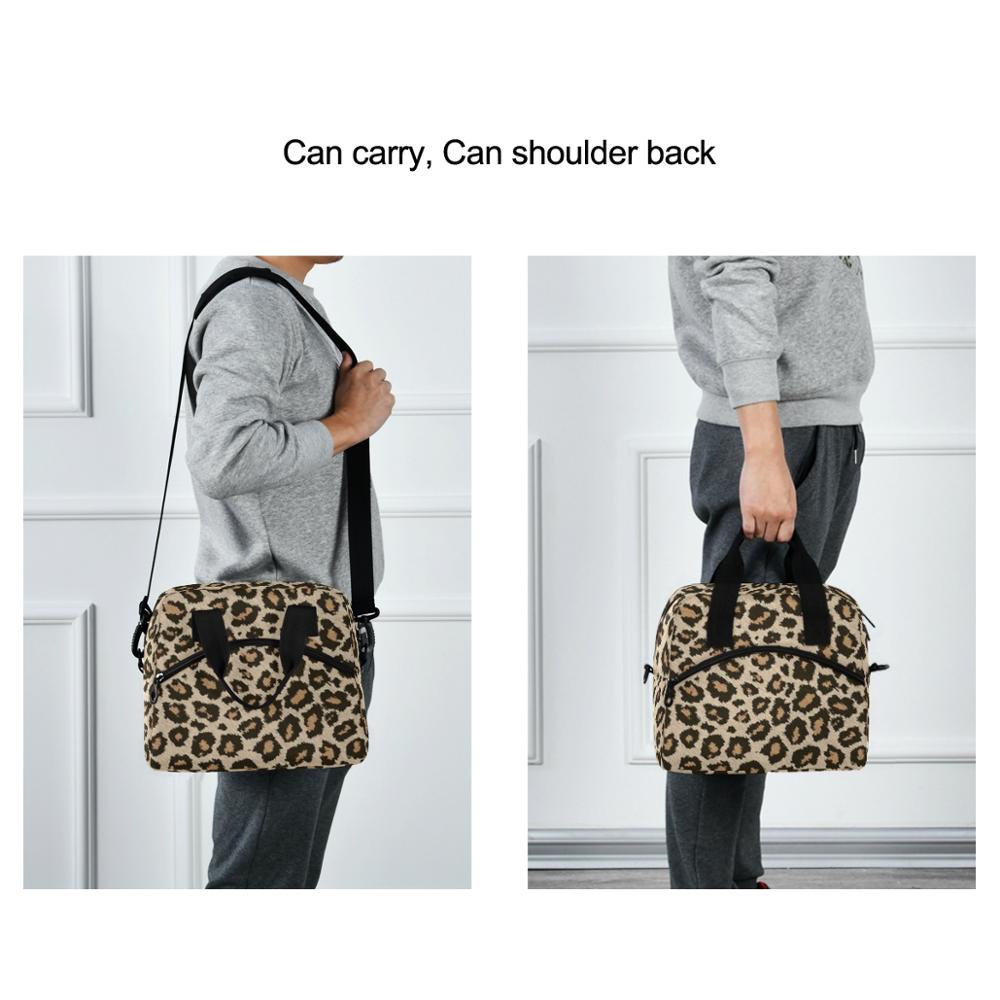 ALAZA Männer Frauen Neue Isolierung Thermische Mittagessen Tasche Frische Halten Große Leopard Gedruckt Tote Box Portable Schulter Kühler Taschen