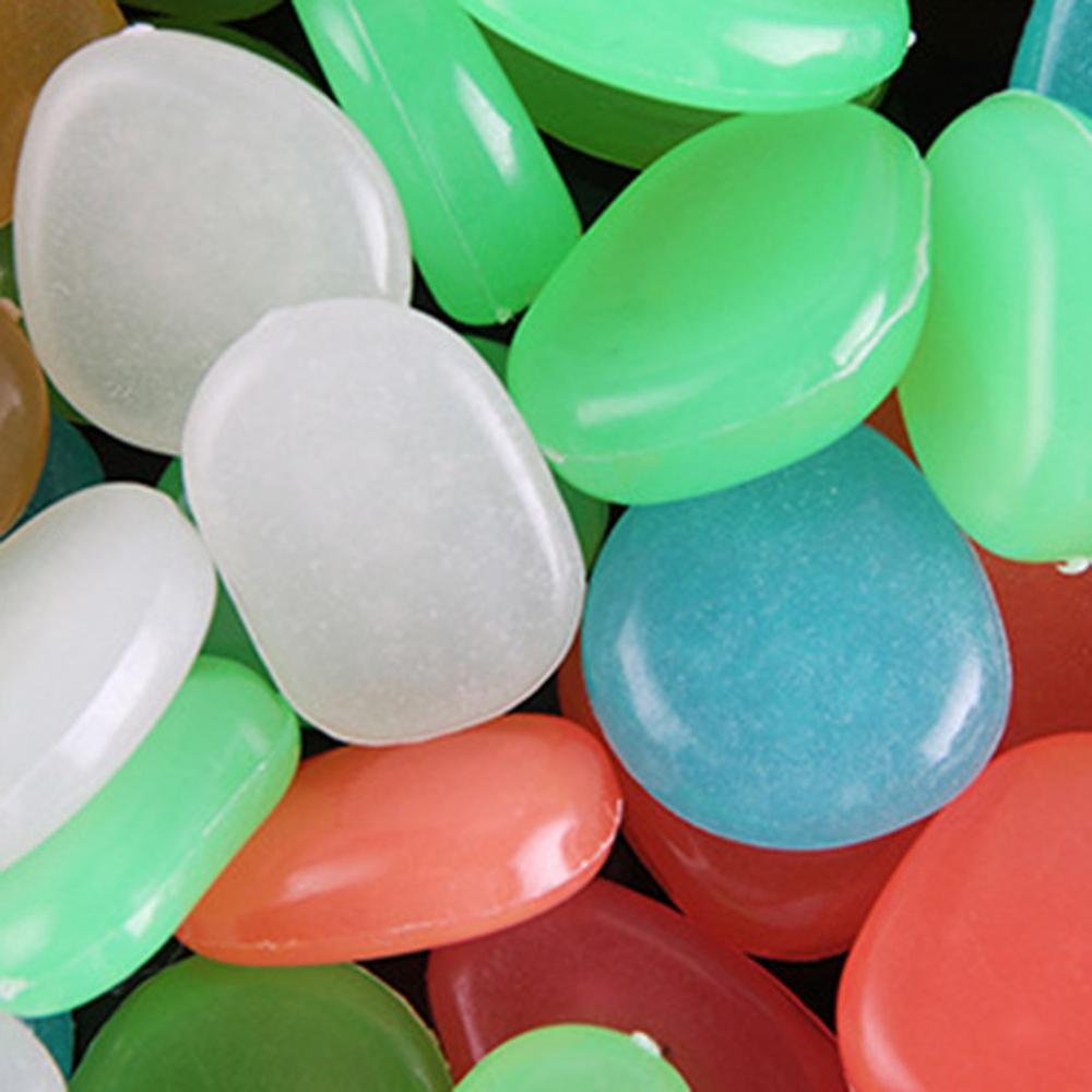 50 Uds. Color Artificial piedra luminosa piedra fluorescente piedra brillante completo Inglés bolsa embalaje paisajismo del tanque de peces