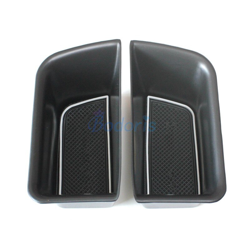 For Porsche Macan Door Holder Armrest Storage Box Container Tray Car Organizer Styling Accessories: Front 2 Doors Black