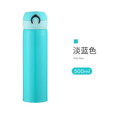 Termo portátil de , botella de agua de acero inoxidable para niños y niñas, termos, taza con aislamiento, gran capacidad, termo para estudiantes: Blue