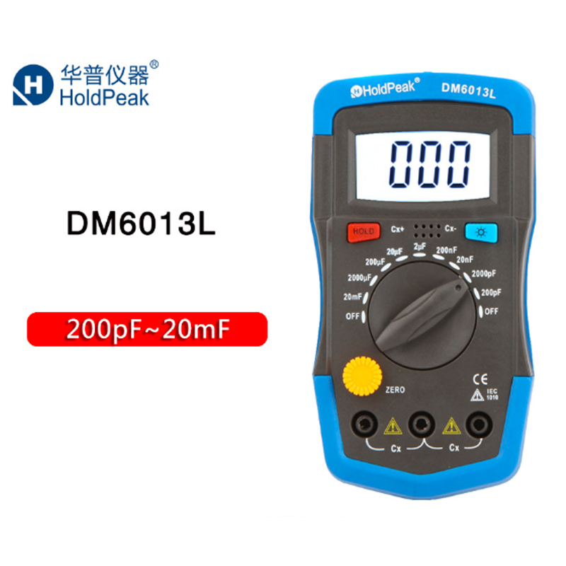 Dm6013l 0-20mf håndholdt digital capacimetro kapacitansmåler elektronisk kapacitans tester diagnostisk værktøj lcd-baggrundsbelysning
