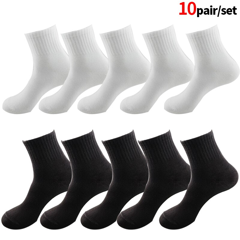 10pair Women Socks Breathable Ankle Socks Solid Color Short Comfortable Cotton Low Cut Socks Black White Gray: White Black