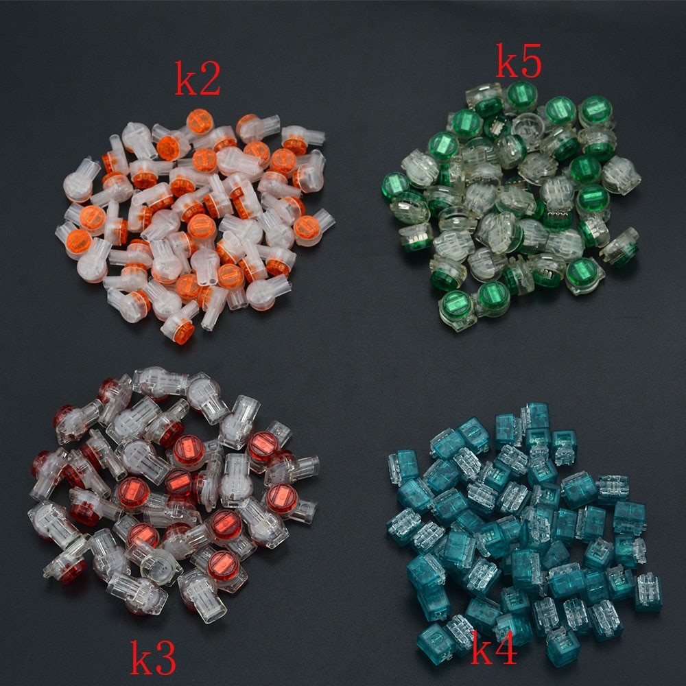 50 Pcs Rj45 Connector Crimp Connection Terminals K2/K3/K4/K5 Connector Waterproof Wiring Ethernet Cable Telephone Cord Term