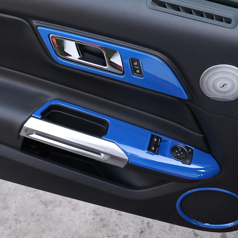 Cadre décoratif pour Ford Mustang + | Porte-accoudoir de porte de voiture bouton de commutation de fenêtre, cadre décoratif pour Ford Mustang +