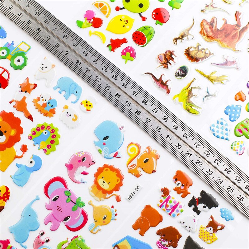3D Kids Stickers 12 20 Different Sheets Puffy Bulk Stickers for child teaching Cartoon Early Education stick
