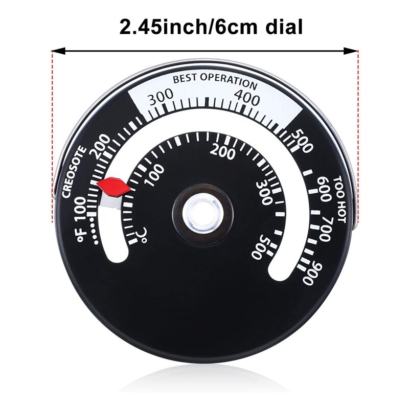 Magnetische Houtkachel Thermometer Hout Brander Top Thermometer Kachel Temperatuur Meter Kachel Rookkanaal Thermometer