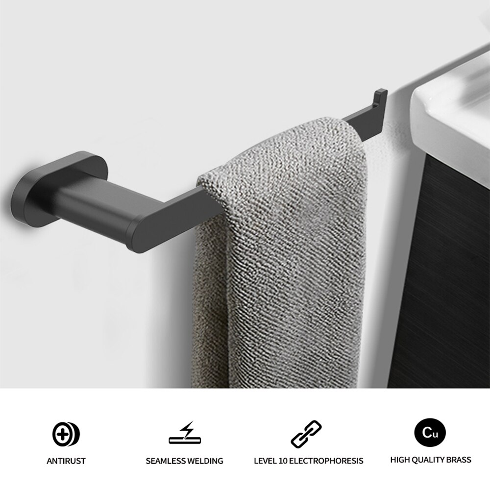 Zwart Rvs Toiletrolhouder Handdoekenrek, Tissue Houder, Handdoek Houder, Toiletpapier Accessoires, badkamer Accessoires