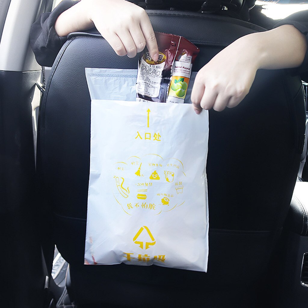 40PCS Car Trash Bag Disposable With a Strong Sticky Strip Portable Rubbish Bag Car Trash Bag Garbage Rubbish Disposable Bag