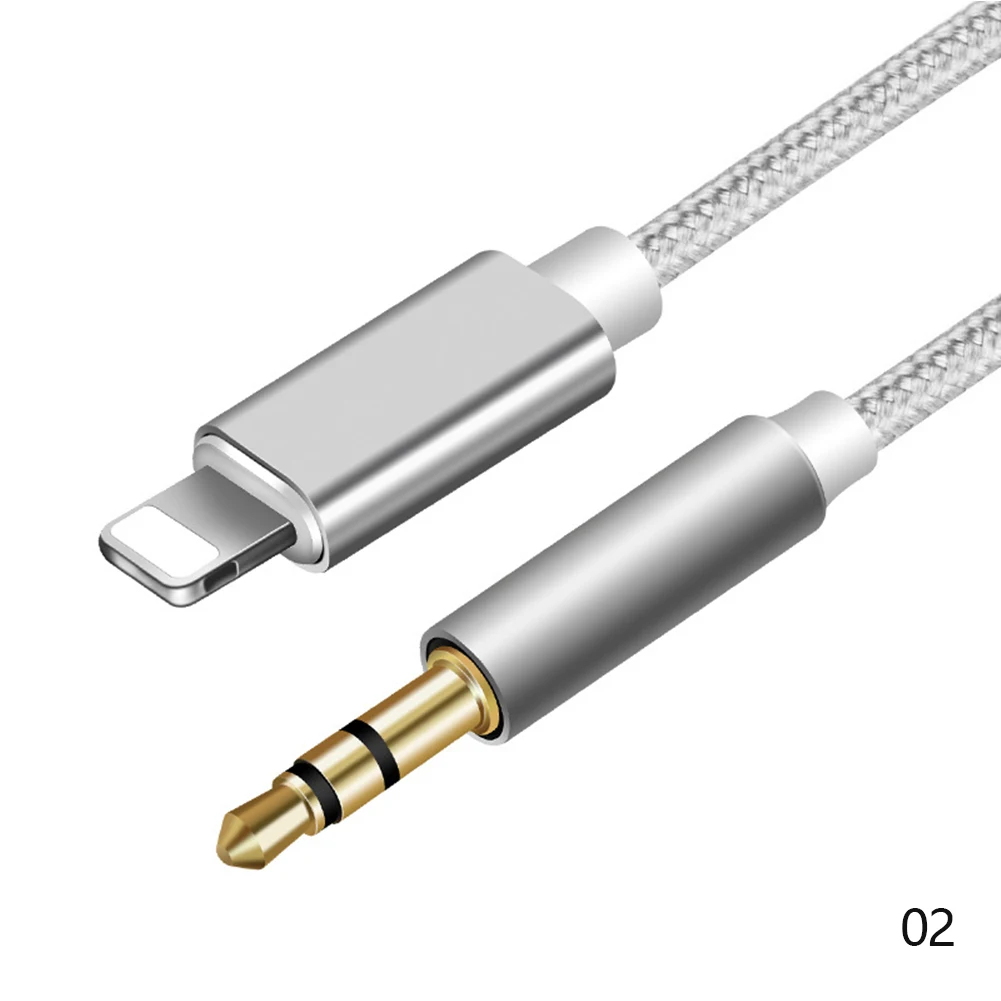 3.5mm- jack aux-kabel til ios 11 12 8 -pinner til aux 3.5mm hodetelefonadapter lydkabelkontakt splitter til iphone bilhøyttaler: Hvit