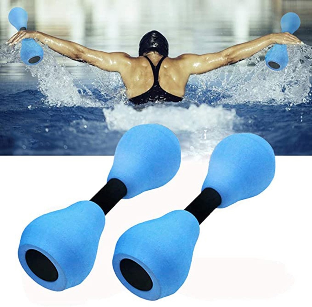 2PCS Water Floating Dumbbell Aerobics Unisex Water Yoga Fitness Dumbbell Automatic Float Aquatic Barbell Swimming Equipment#2: Default Title