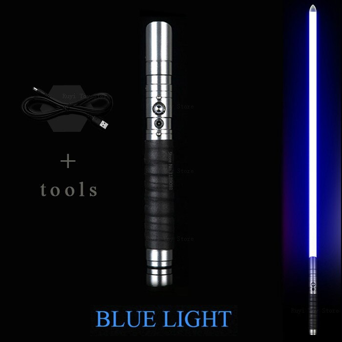 USB Spada Laser Giocattolo Luce Sciabola Kpop Lightstick Rgb Spada Laser Luminoso Led Del Giocattolo Del Metallo di trasporto della Maniglia Heavy Dueling 12 di Colore Cambiamento di Volume: Silver-Blue