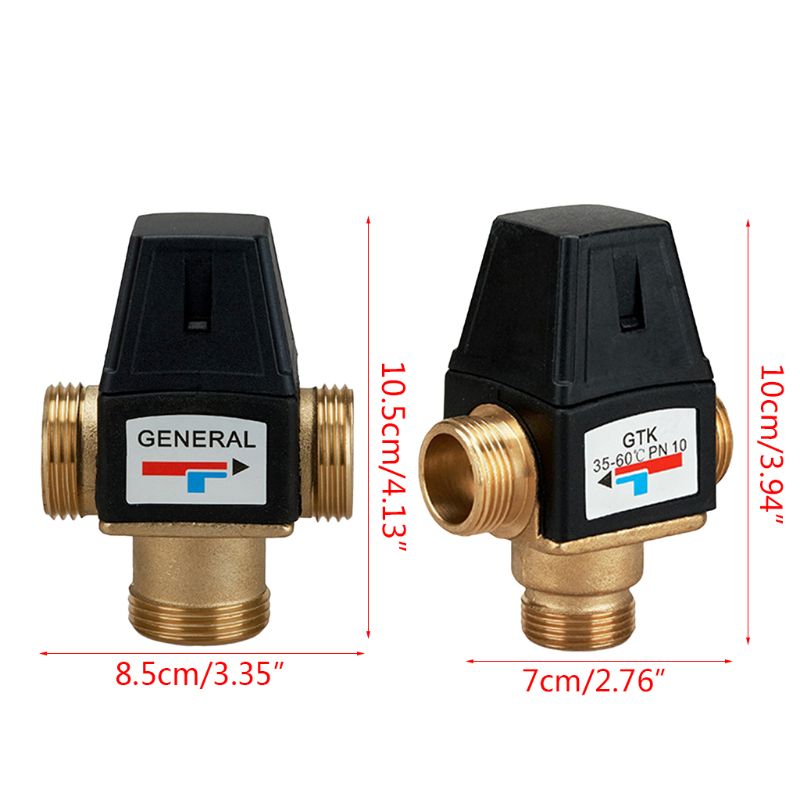 3 Way Mixing Valve Male Thread Brass Thermostatic Valve for Solar Water Heater Tools Accessory