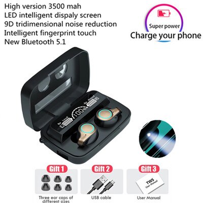 TWS Bluetooth 5.1 Earphones 3500mAh Charging Box Wireless Headphone 9D Stereo Sports Waterproof Earbuds Headsets With Microphone: 8B