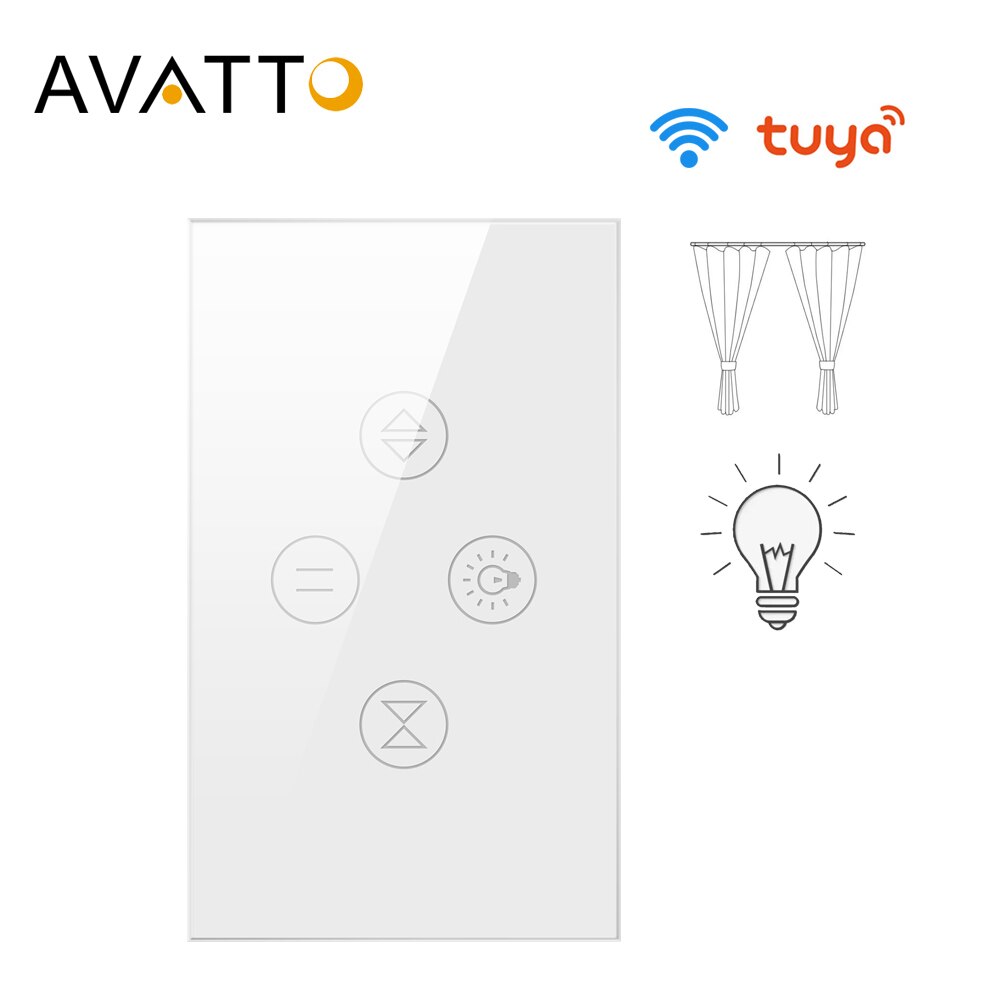 AVATTO – interrupteur de rideau lumineux WiFi Tuya, pour moteur électrique, volet roulant/stores, domotique intelligente, fonctionne pour Alexa,Google Home