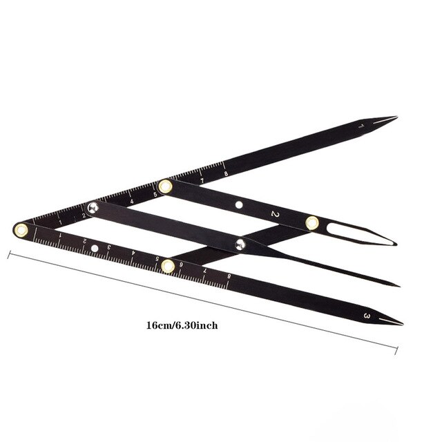 Stainless steel Golden Ratio CALIPERS Microblading Permanent Makeup Eyebrow Measure Tool Mean Golden Eyebrow ruler: Black