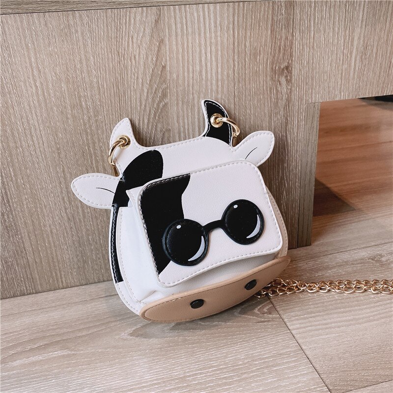 Vrouwen Tas Leuke Koe Vorm Schoudertas Enkele Kleine Keten Crossbody Tas Zomer Grappige Dier Zak