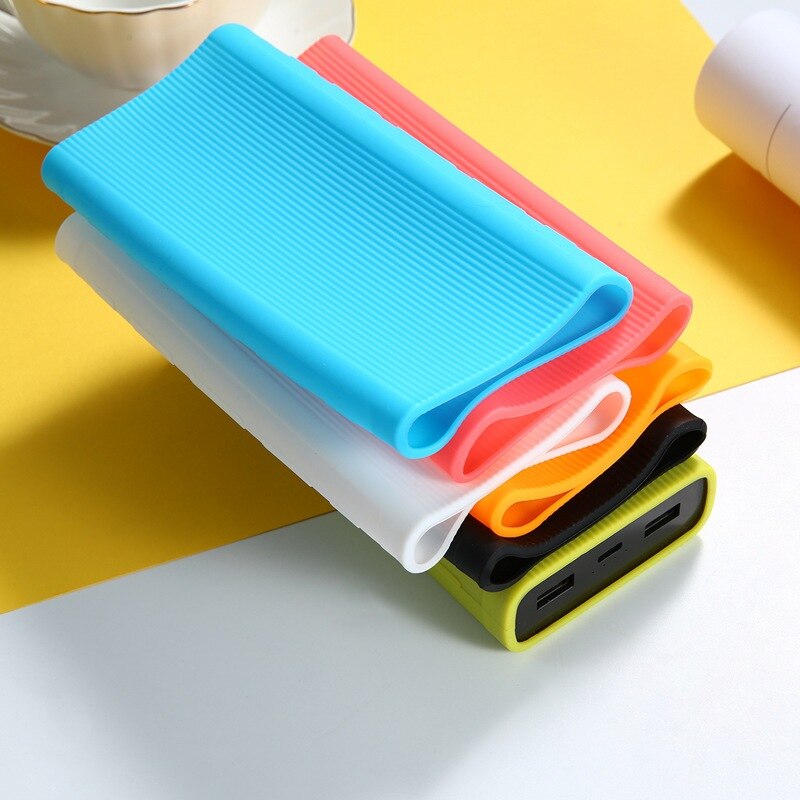 Silicone Powerbank Shell Case Protector Case Cover for Xiaomi Power Bank 3 20000 MAh Dual USB Port Skin Shell Sleeve