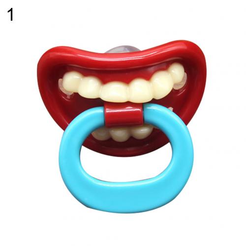 Funny Lips Teeth Toddler Baby Silicone Dummy Soother Teething Sleep Pacifier Encourage the correct development of child's teeth: 1