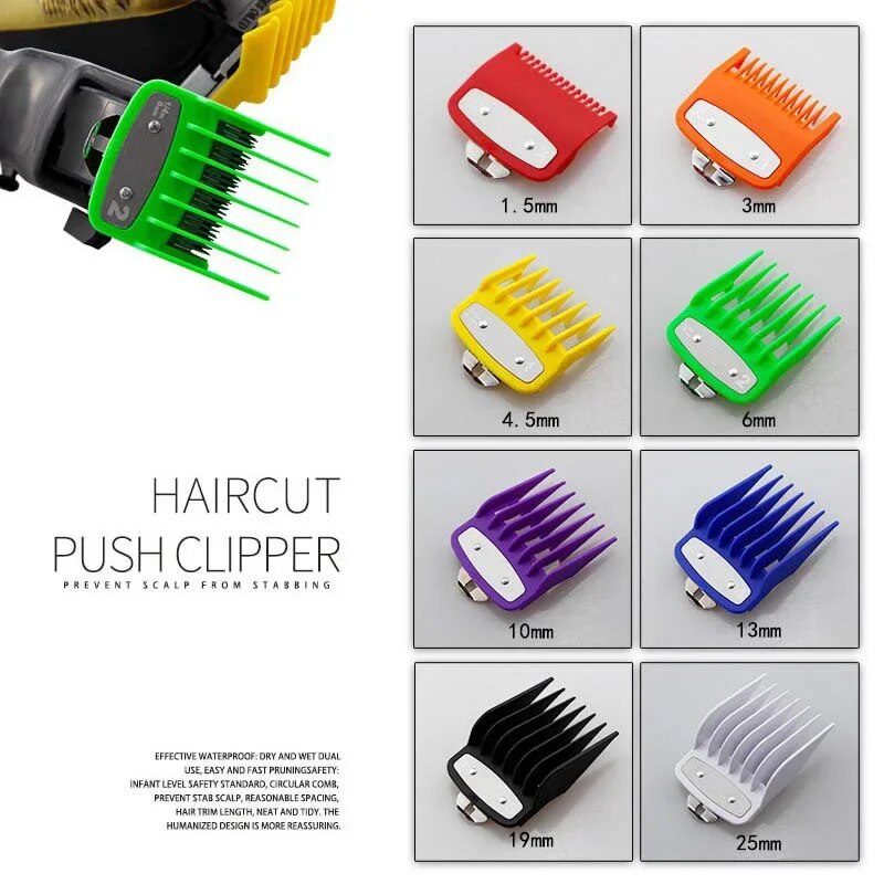 8 unids/set peluquero cortadora de pelo peines guía para cortadora Wahl accesorio corte de pelo peine limitado herramientas de corte de pelo de salón