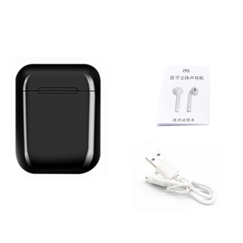 Auriculares i7s i9s tws auriculares inalámbricos con Bluetooth, auriculares estéreo 5,0 de sonido HiFi, Auriculares deportivos para llamadas de teléfono, todos los teléfonos inteligentes: i9s-Black