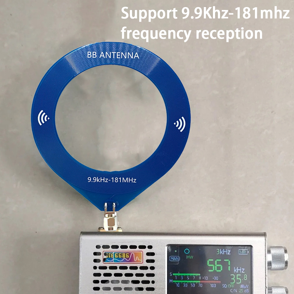 Antenna compatta Donut MW e SW Antenna mini loop con interfaccia SMA da 9,9 kHz a 181 MHz per ricevitore Malachite SDR