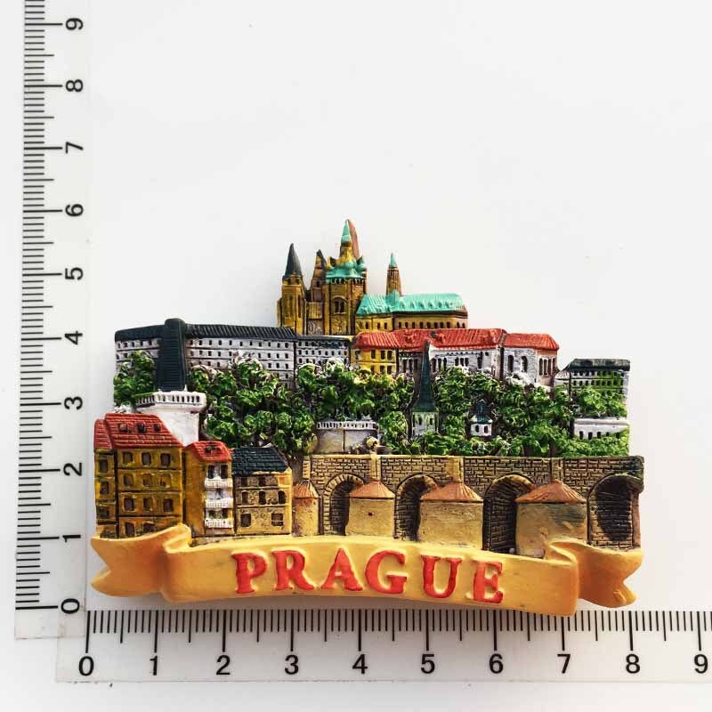 3d Resin Fridge Magnet Souvenir Czech Prague Cultural Landscape Tourist Collection Hand Painted Magnet Refrigerator Sticker: 5