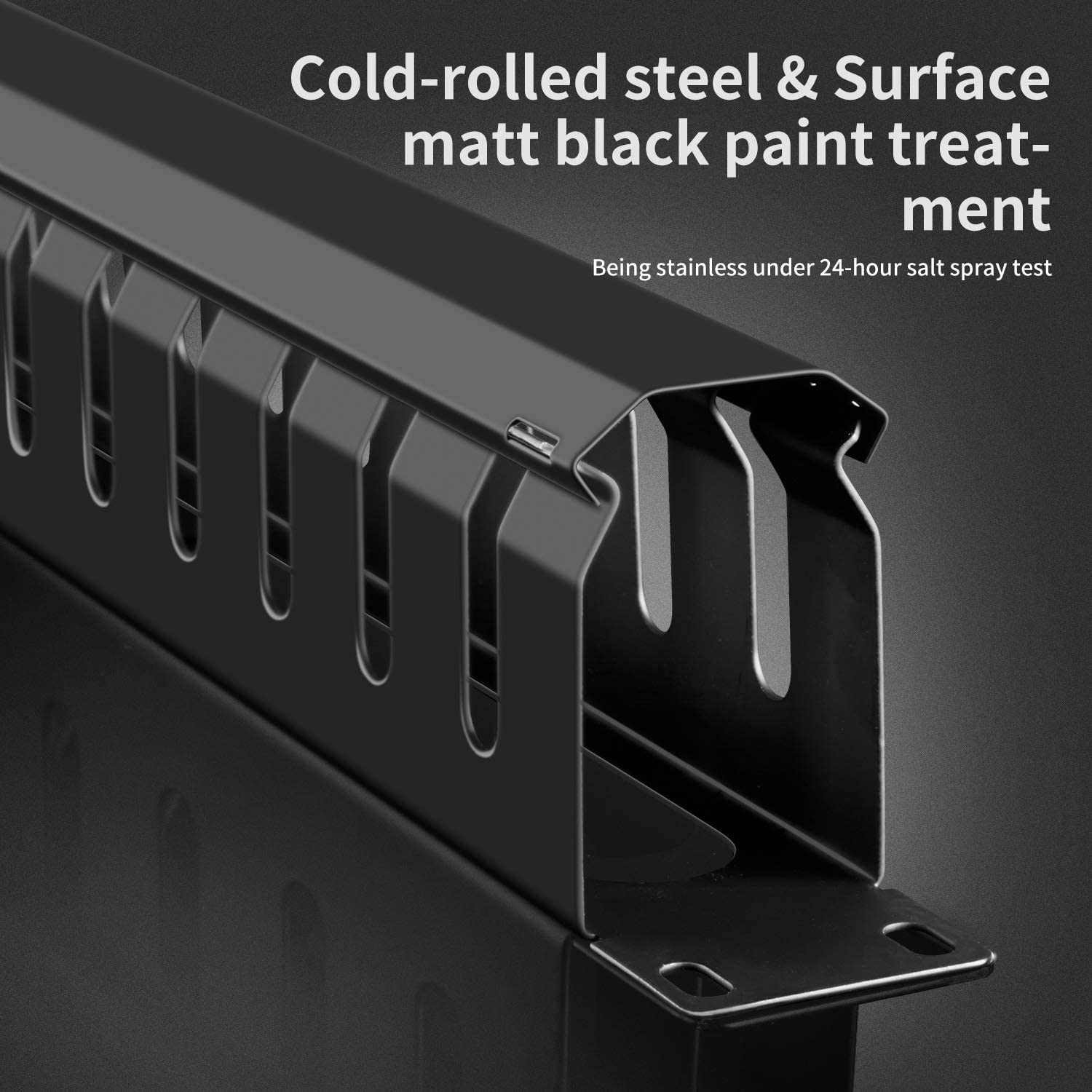 ZoeRax 1U 19Inch Rack Mount Cable Management- All Metal 24 Slot Horizontal Wire Manager Server Rack Mount Cable Organizer