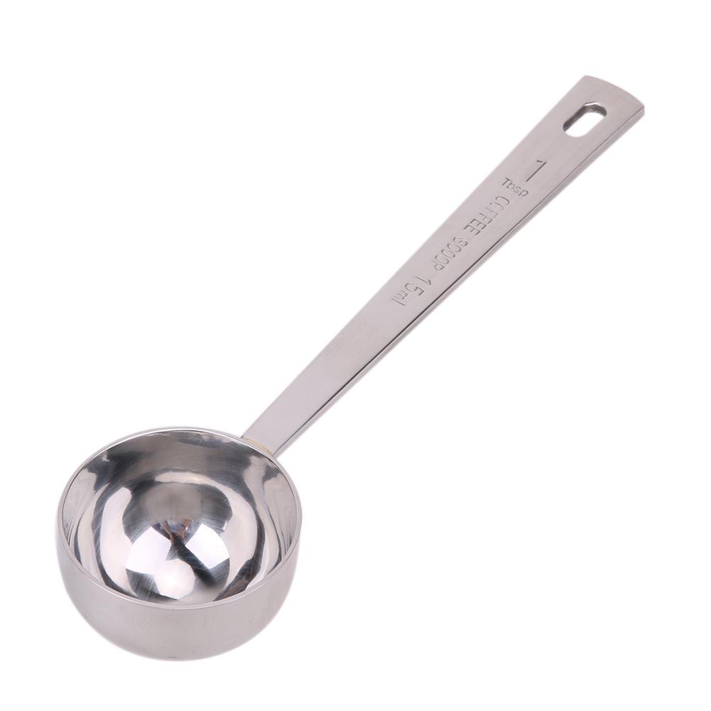 15ML/30ML Metal Measuring Spoon Coffee Scoop Thicken Stainless Steel Smooth long handle Tablespoon Milk Spoons Kitchen Bar Tools: 15ml